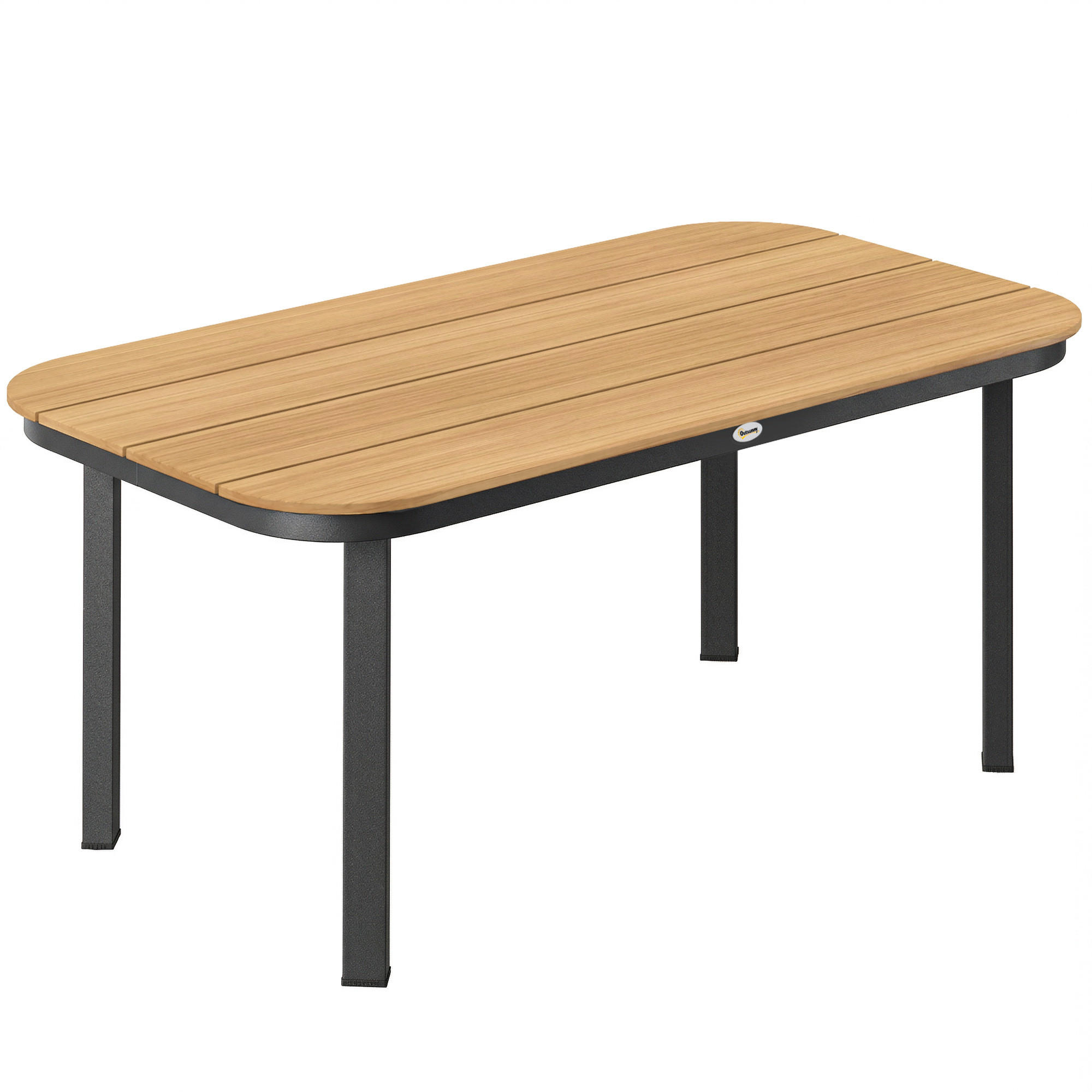 GARTENTISCH rechteckig 155/88/72 cm Braun - Schwarz/Braun, Metall (155/88/72cm) - Outsunny