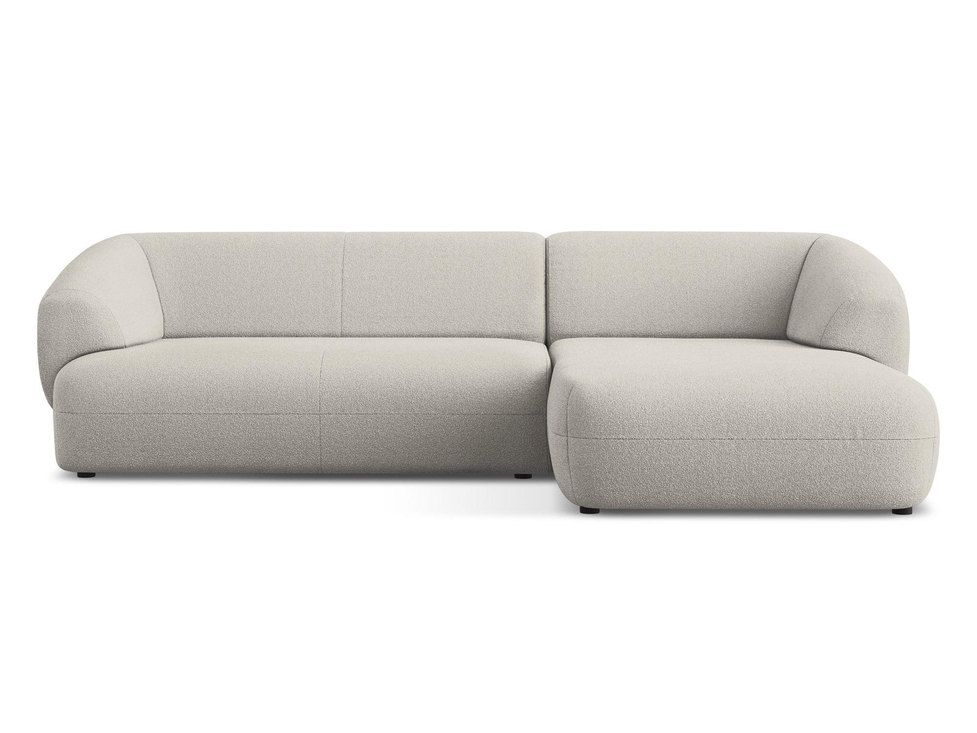 ECKSOFA Rechts Bouclé Stoff Beige - Beige/Schwarz, Kunststoff/Textil (280/156cm) - Makamii