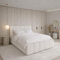 POLSTERBETT CLOUDY Bettkasten Lattenrost 200x200 Hellcreme - Creme, Holz (200/200cm) - Furnistar