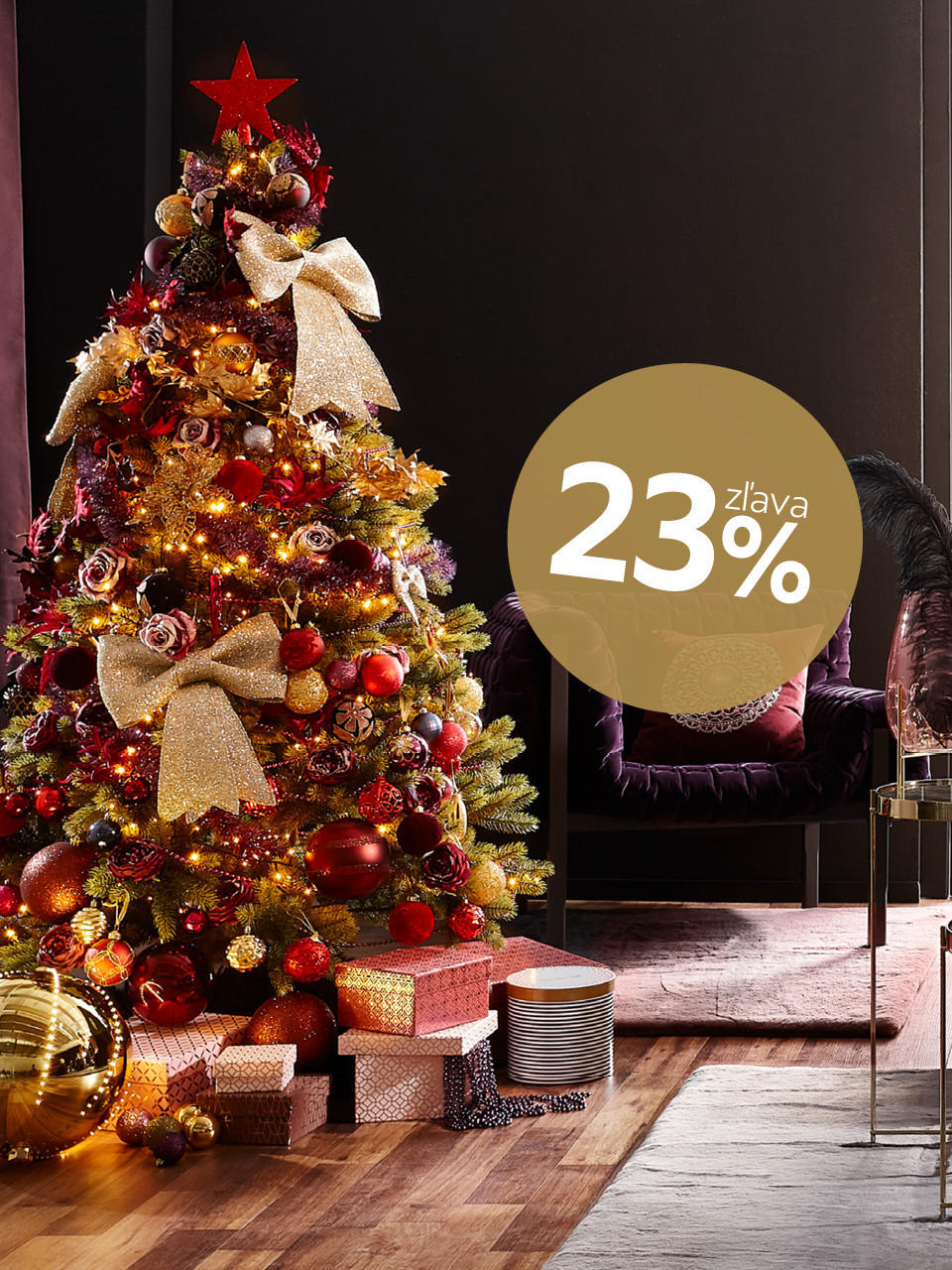 vianočné doplnky so zľavou 23 %