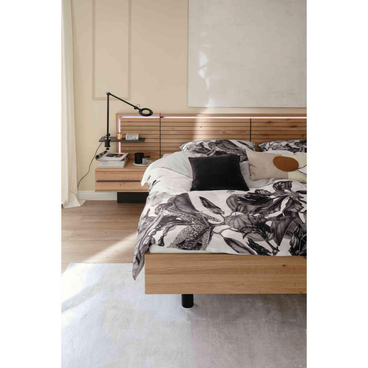 SATIN BETTWÄSCHE AMALIA - Grau, Textil (155/220cm) - Schöner Wohnen