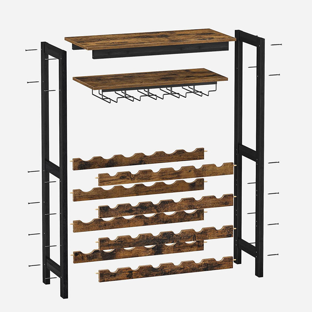WEINREGAL - Braun, Holz (30/100/66cm) - Hansiro