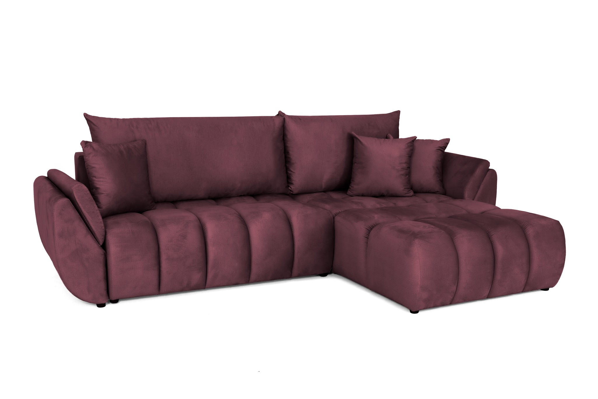 ECKSOFA Collin Mit Schlaffunktion - Bordeaux, Holzwerkstoff/Textil (185/280cm) - Fun Möbel