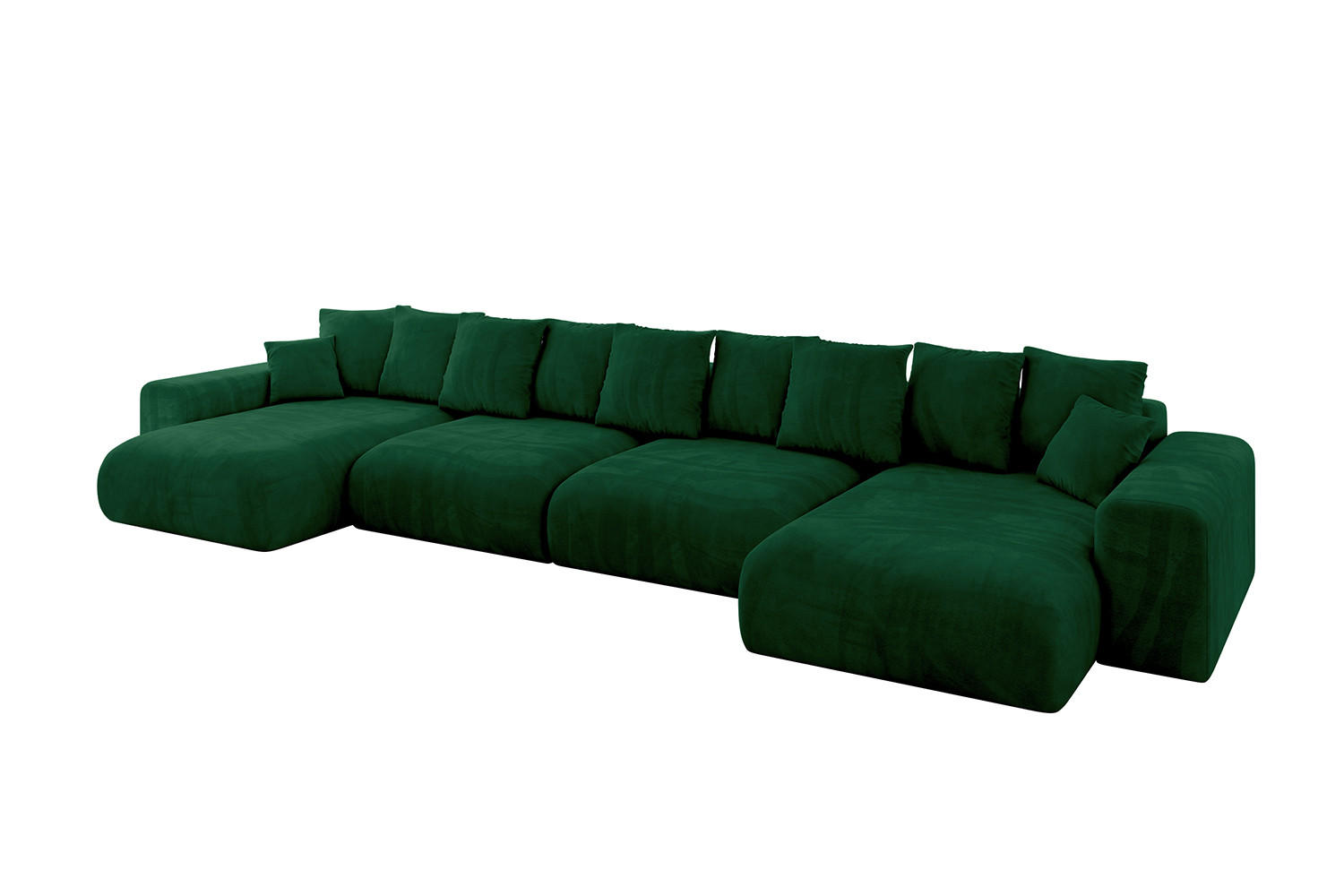 WOHNLANDSCHAFT mit Schlaffunktion ESKAR-U2-464x176x72cm Grün - Jadegrün/Grün, Holzwerkstoff/Kunststoff (176/72/464cm) - ALTDECOR