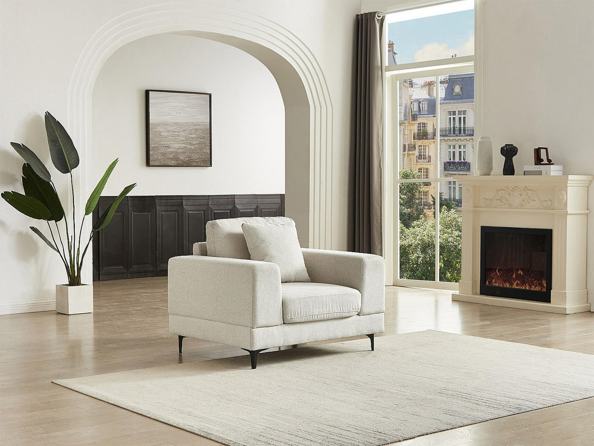 SESSEL - Strukturstoff - Beige - JAMOLO - Beige, Textil (107/82/89cm) - Vente-Unique