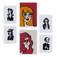 POSTER Set Mit 6 Sate Beauty In Weibliche Zusammenfassung A3 & A4 Rahmenlos - Klar, Papier (29/3cm) - Nacnic