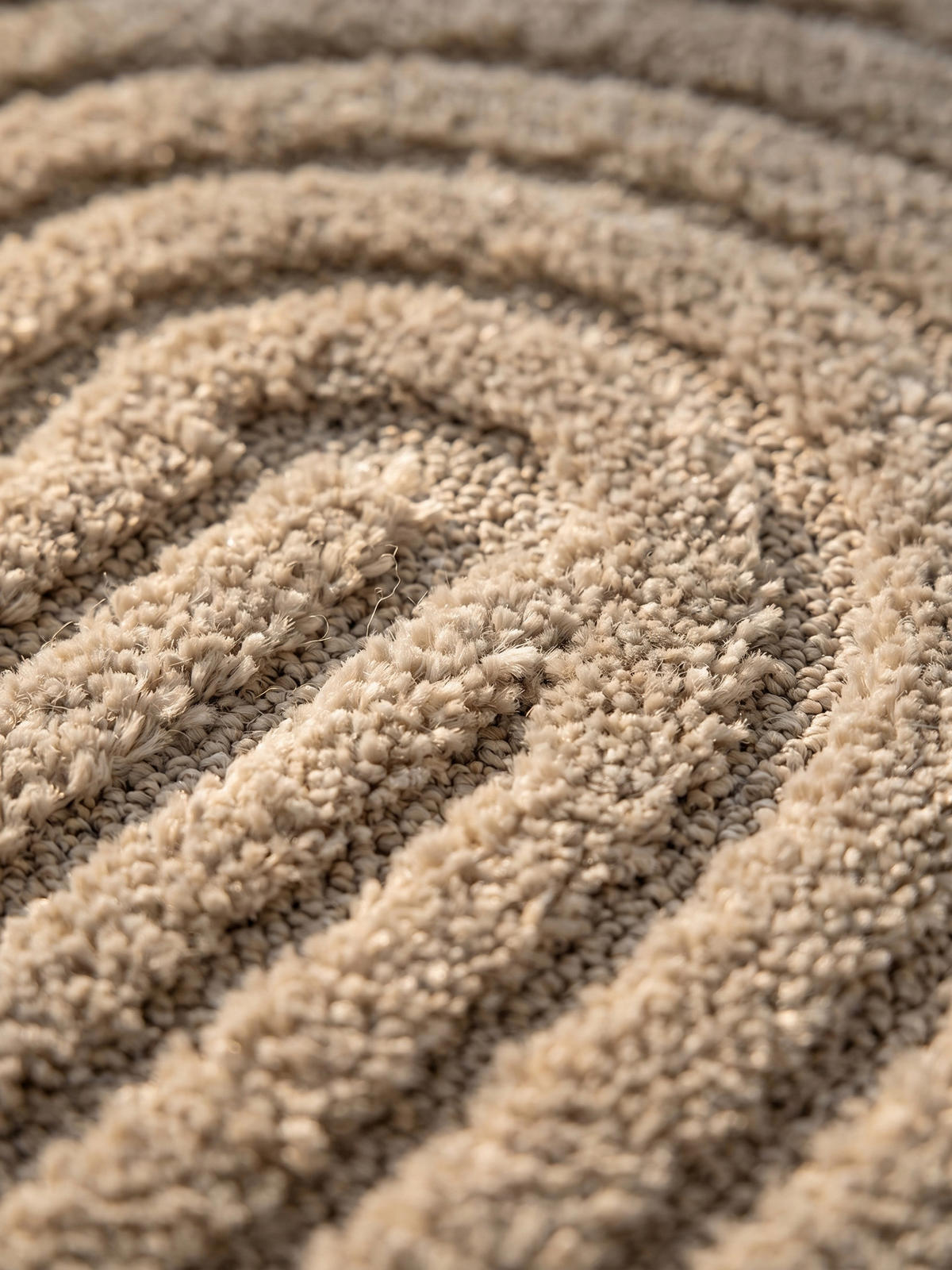 TEPPICH Wohnzimmer Hoch-Tief 3D-Effekt Organische Bögen mit 3D-Effekt OEKO-TEX 3D-Relief Boho Beige 200x290 – RIGI - Beige, Textil (200/290cm) - KADIMA DESIGN