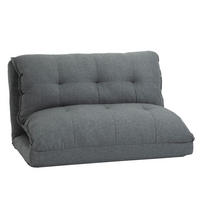 BODENSTUHL 2-in-1 Bodensessel Bett mit Rückenlehne 13 Positionen Verstellbar - Grau, Metall (71/54/100cm) - HOMCOM