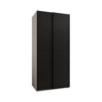 SCHWEBETÜRENSCHRANK 245,5/100/64 2-türig - Schwarz/Weiß, Holz/Metall (100/245/64cm) - Abiks Möbel