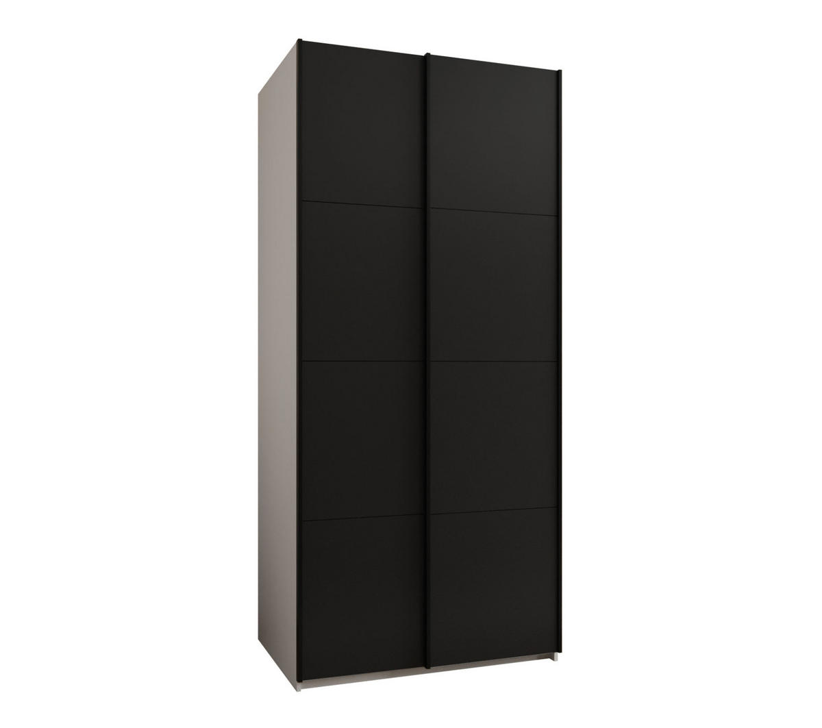 SCHWEBETÜRENSCHRANK 245,5/100/64 2-türig - Schwarz/Weiß, Holz/Metall (100/245/64cm) - Abiks Möbel