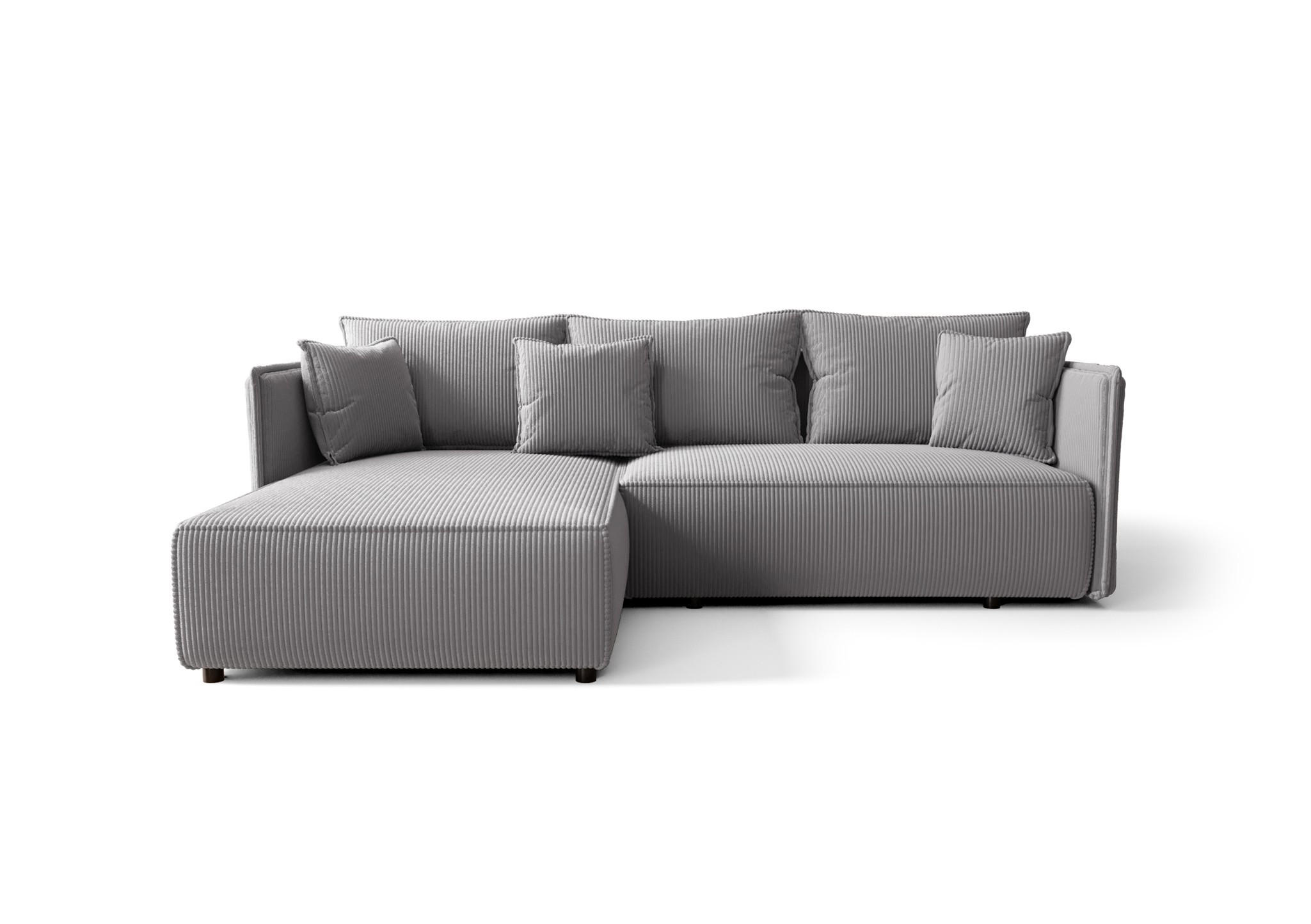 ECKSOFA Evora - Blaugrau, Holzwerkstoff/Textil (245/185cm) - Fun Möbel