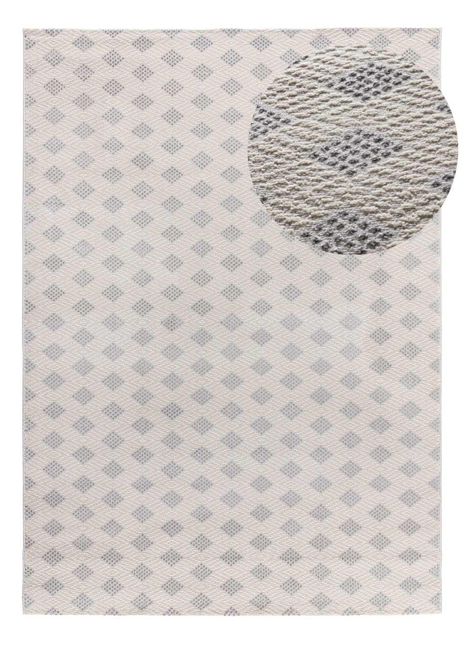 Atticgo Webteppich Creme, Grau 133x190 cm