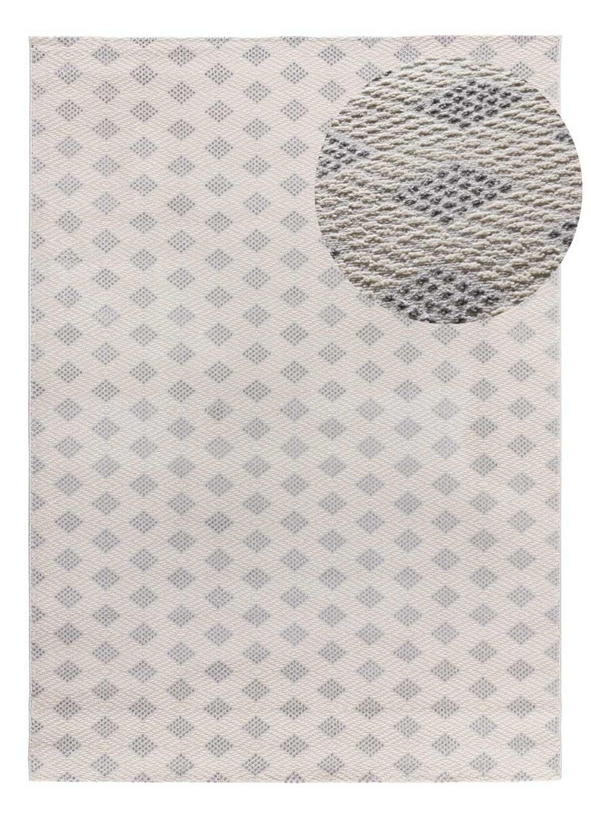 WEBTEPPICH grau Baresa 80/150 cm - Creme/Grau, Naturmaterialien/Textil (80/150cm) - Atticgo