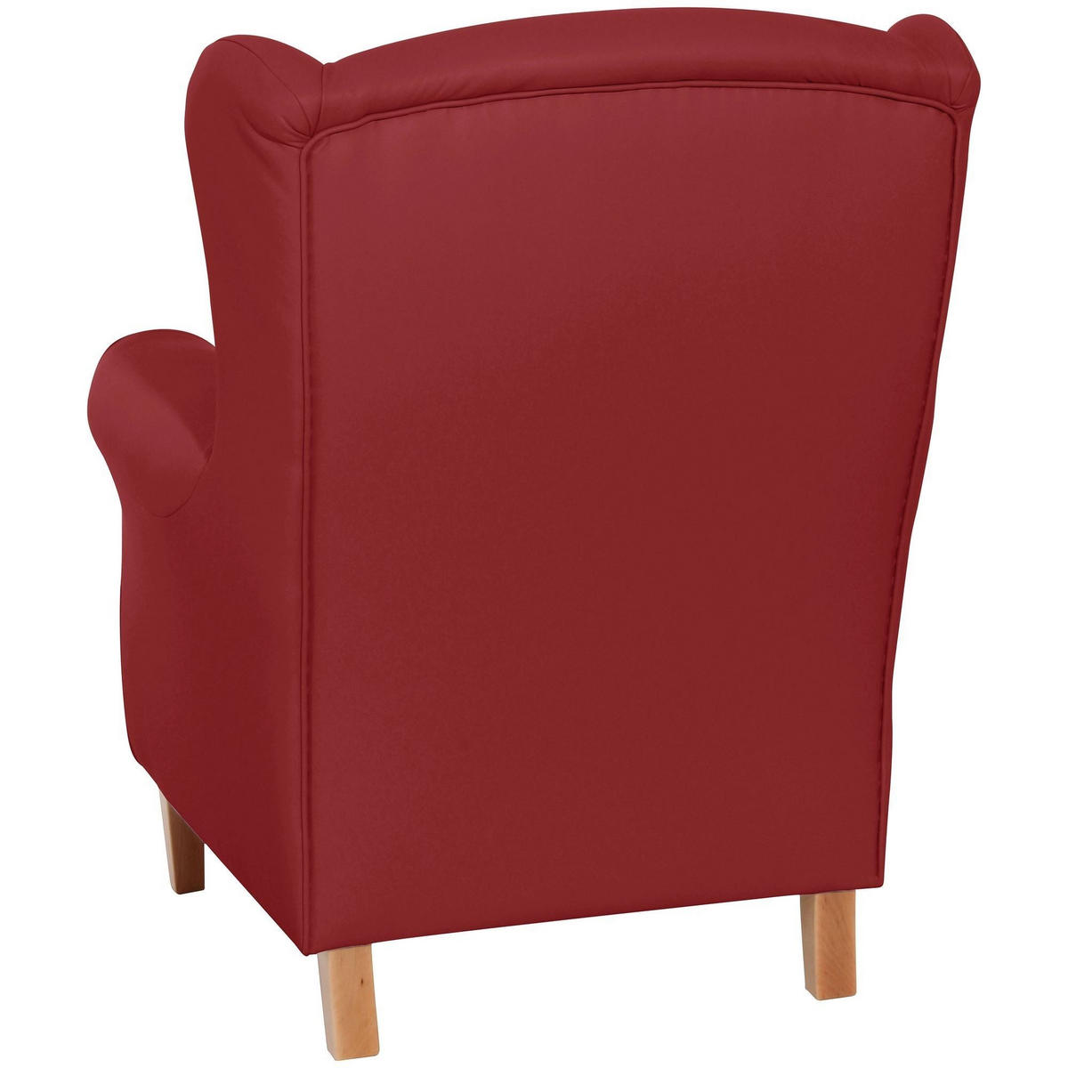 OHRENSESSEL Karlen Bezug Kunstleder Buche natur / chili - Rot/Buchefarben, Kunststoff (86/103/77cm) - 58aufmkessel