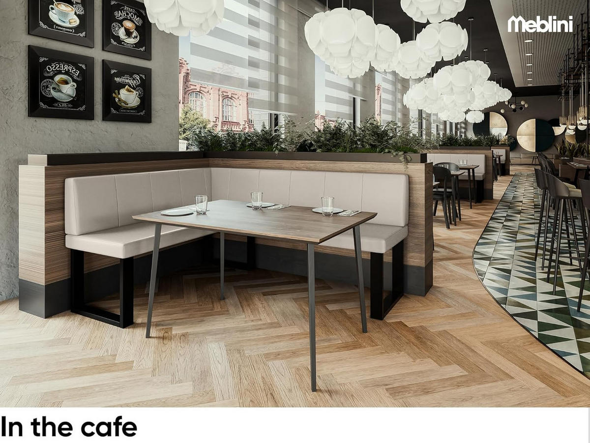 ECKBANK PETER_U - Beige, Leder (128/168cm) - Meblini