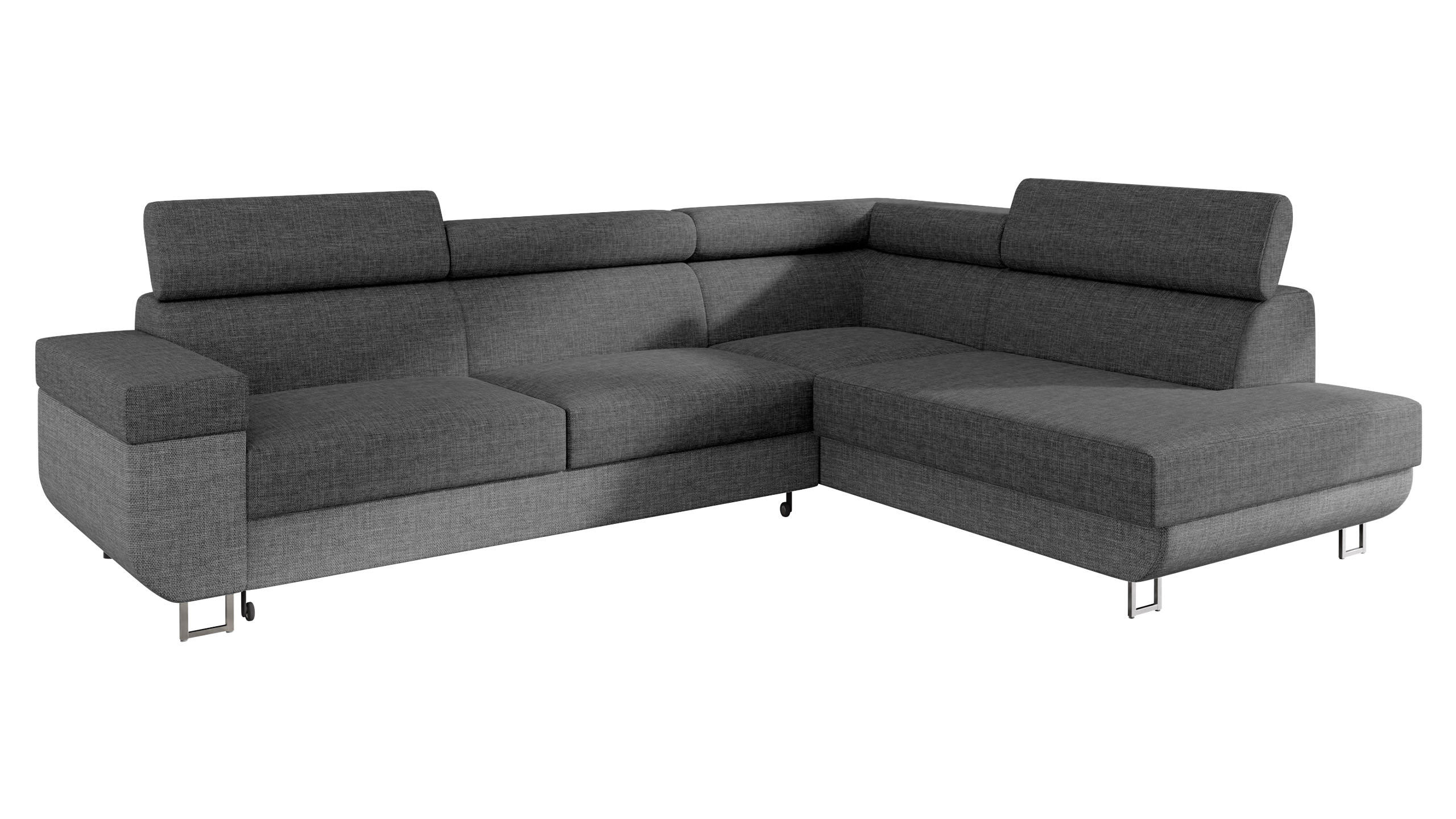 ECKSOFA Fonti, Seite: Rechts - Dunkelgrau, Holz/Textil (253/188cm) - MIRJAN24