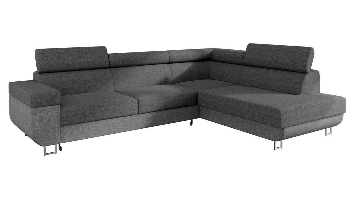 ECKSOFA Fonti, Seite: Rechts - Dunkelgrau, Holz/Textil (253/188cm) - MIRJAN24
