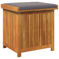OUTDOOR-KISSENBOX 60/50/61 Cm Massivholz Akazie - Dunkelgrau, Holz (50/61/60cm) - vidaXL