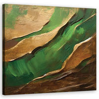 WANDBILD gemaltes abstraktes grün - Grün, Textil (50/50cm) - Feeby