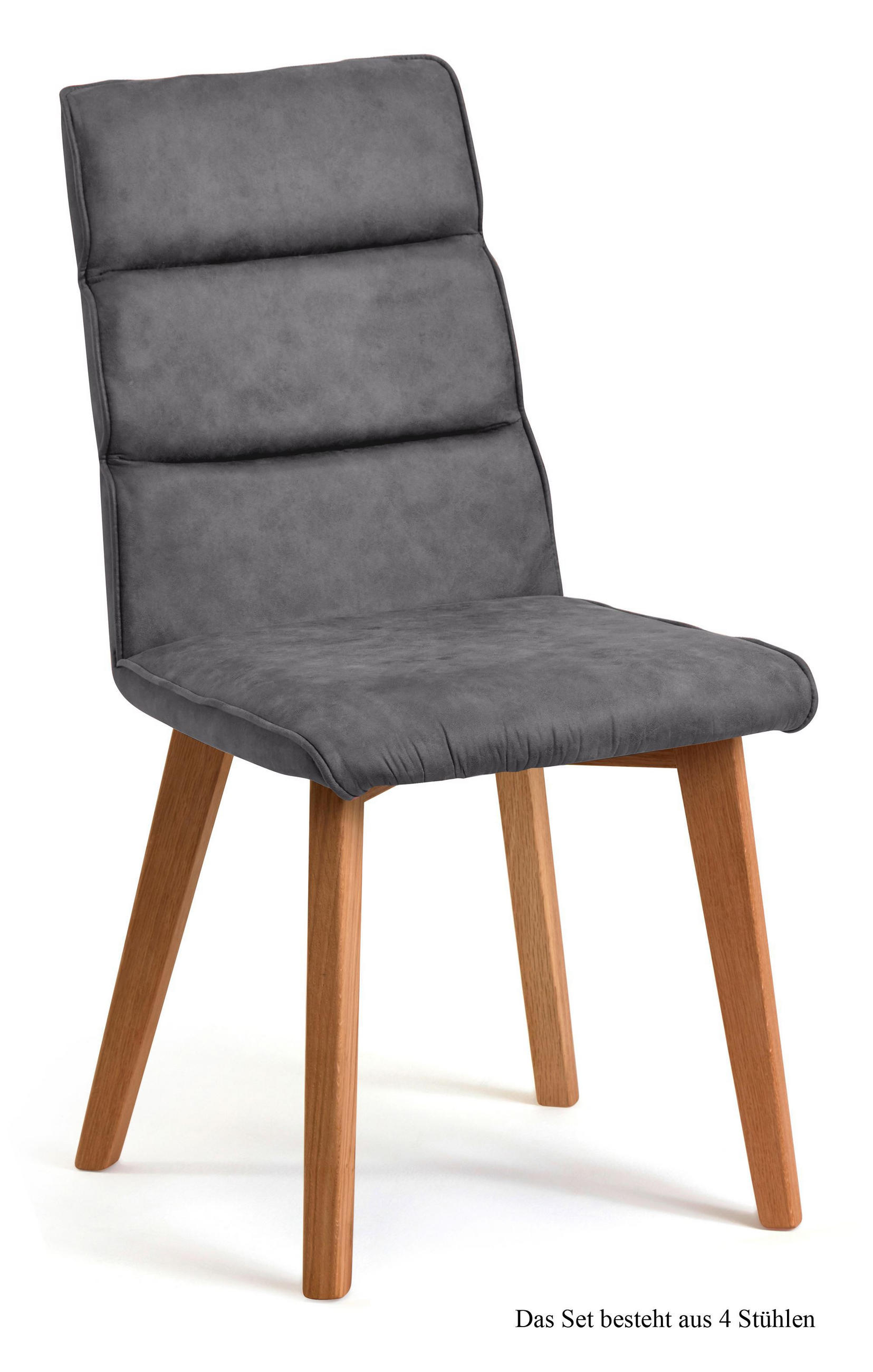 ESSZIMMERSTUHL (4er-Set) Darell 47x92x60 Eiche geölt/Grau - Eichefarben/Grau, Kunststoff (60/92/47cm) - 58aufmkessel
