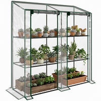 GEWÄCHSHAUS DE-11957 3 Ebenen & 2 Rolltüren Transparent - Transparent, Kunststoff (46/151/143cm) - ComfortXL
