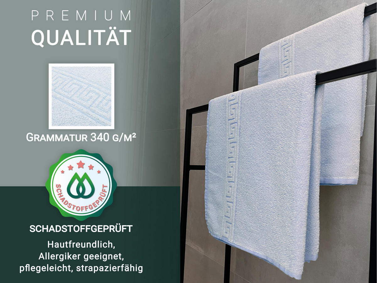 DUSCHTÜCHER, 5er-Set, 70x140 cm, 70% Baumwolle, 30% Polyester - Blau, Textil (70/140cm) - Zollner