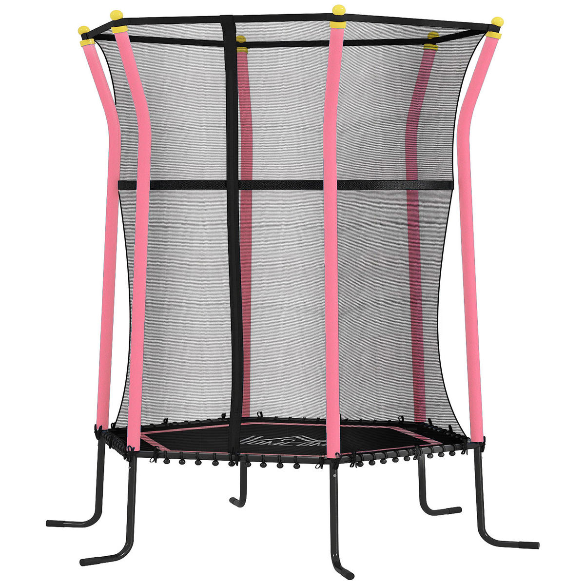 TRAMPOLIN DE-10771 für Kinder, Ø163,5 cm mit Sicherheitsnetz Blau - Pink, Metall (163.5/163.5cm) - ComfortXL