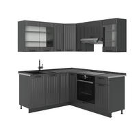 KUHINJA V OBLIKI ČRKE L Fame-Line, Temno siva/Antracit, 190 x 160 cm, DP Antracit - temno siva/antracit, leseni material (190/206.8/60cm) - Vicco