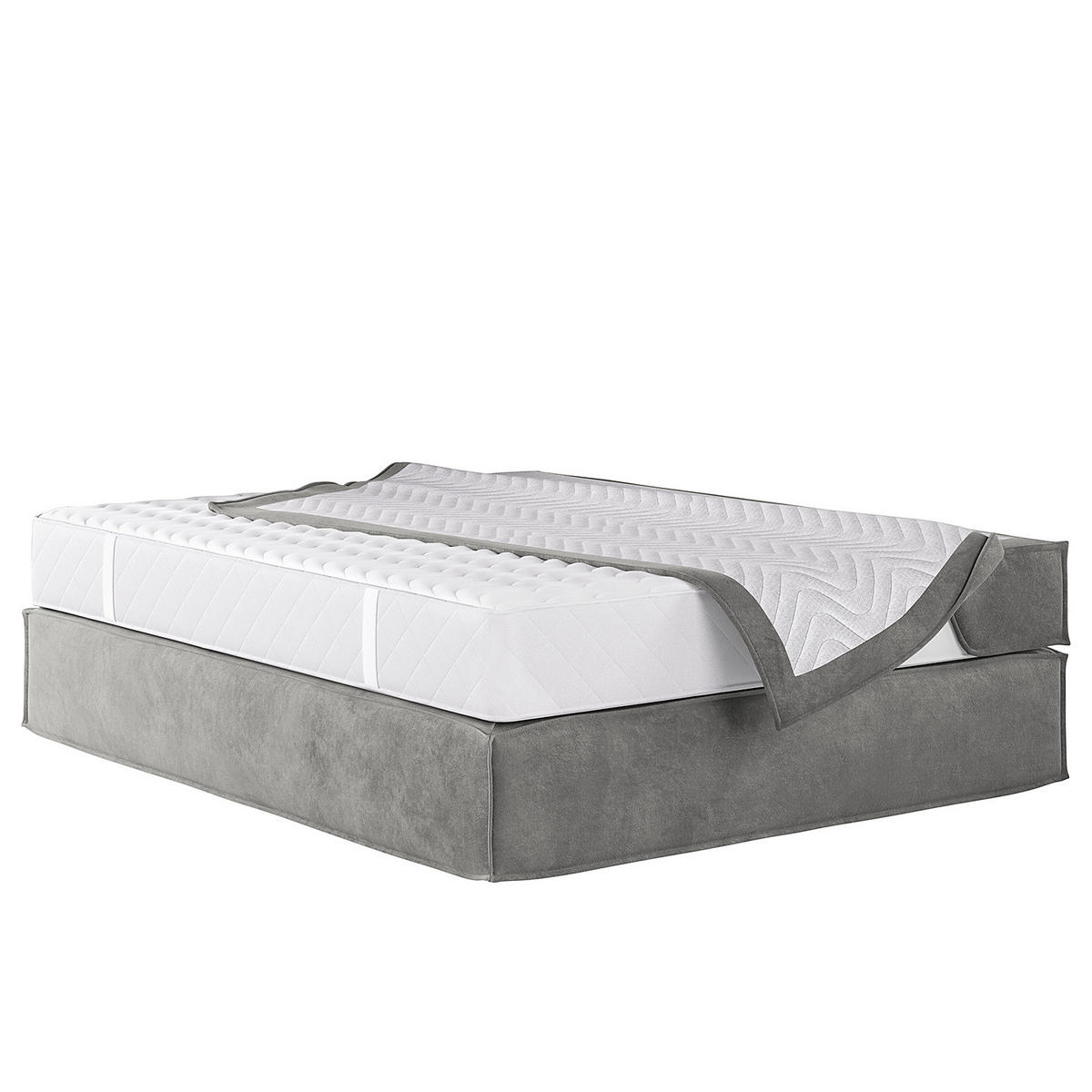 BOXSPRINGBETT - Premium - Hellgrau, Textil (140/200cm) - home24