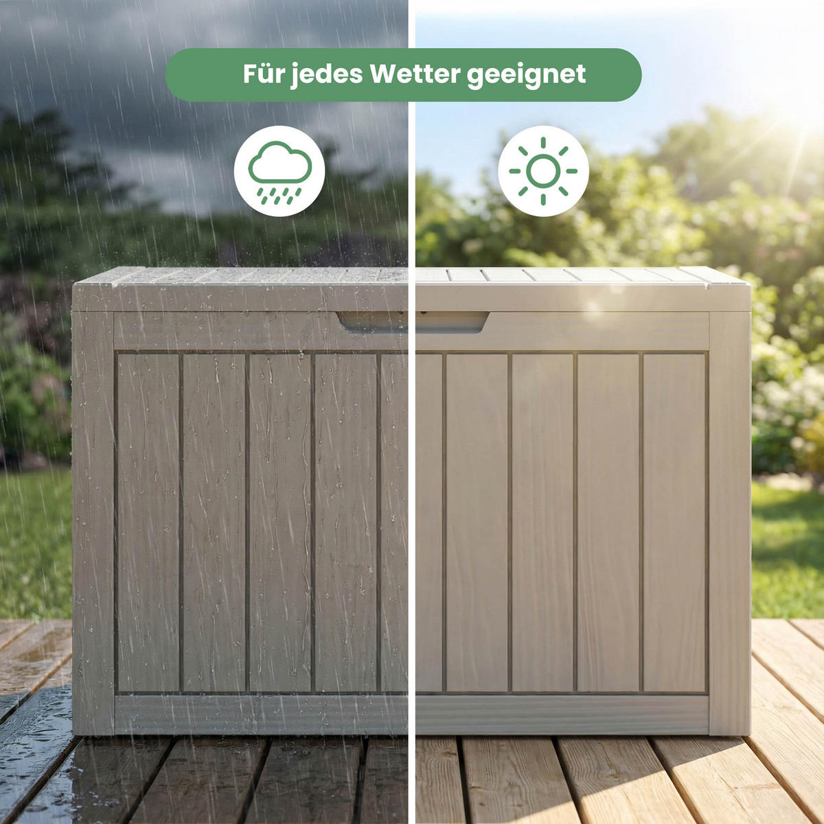GARTENBOX 170L Grau - Grau, Kunststoff (77.5/55.5/43cm) - Akord