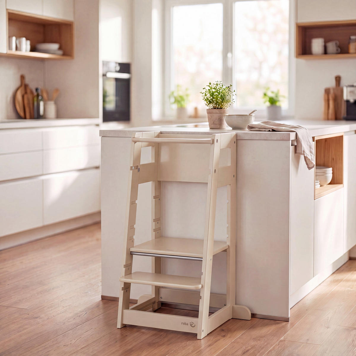 LERNTURM Sit & Step 2in1 - Kaschmir, Holzwerkstoff/Metall (53.5/88/51.5cm) - Roba