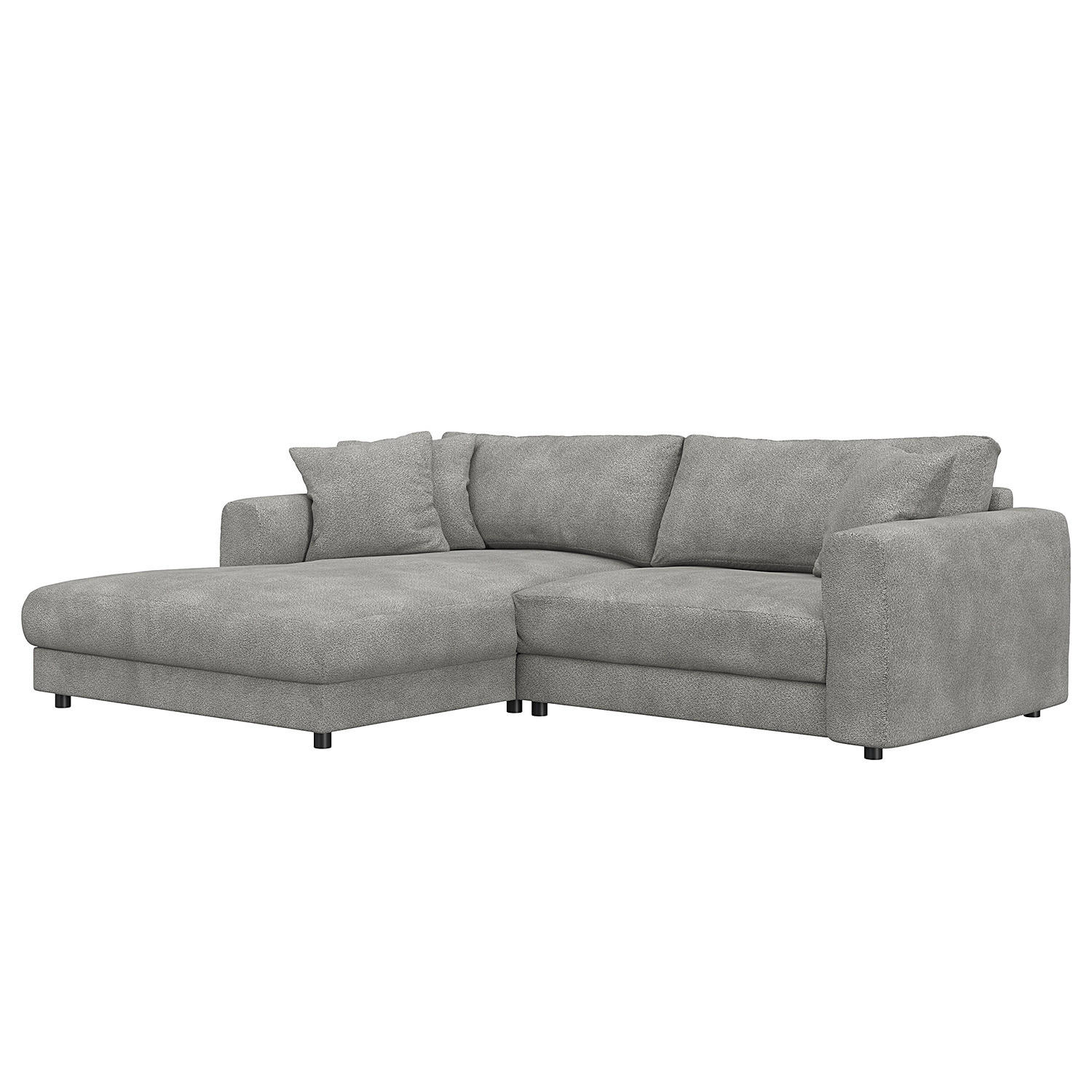 ECKSOFA mit Longchair - Schwarz/Grau, Holz/Kunststoff (238/183cm) - home24