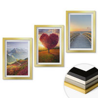 WANDBILDER 3er Set - 20x30 cm Goldrahmen - Landschaften Berge Baum Herz Pier - Goldfarben, Kunststoff (20/30cm) - ArtPrintCave