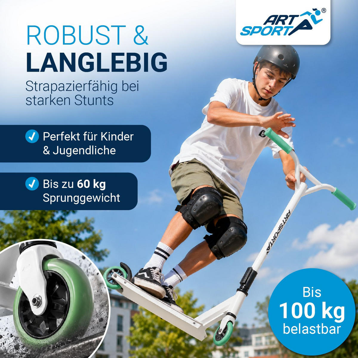 STUNTSCOOTER Futuristic - Weiß, Metall (66/47/84cm) - Artsport