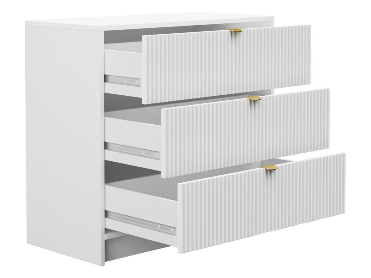 KOMMODE Tireno - Goldfarben/Weiß, Holzwerkstoff/Metall (80/75/40cm) - MIRJAN24