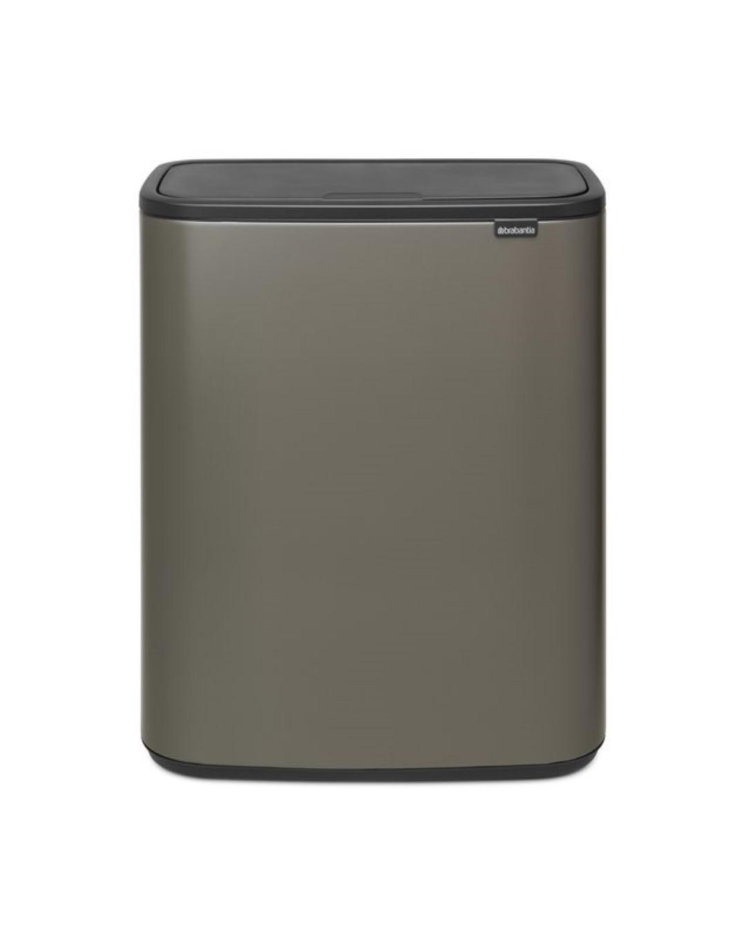 MÜLLEIMER Mit Touch Öffnung 2x30 Liter 65,6x54,5x31 cm Platin - Silberfarben, Metall (54.5/65.6/31cm) - PROREGAL