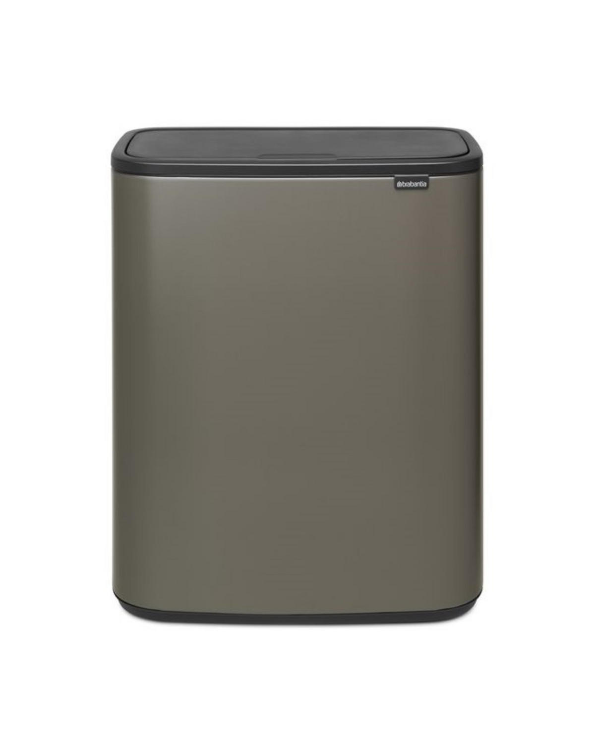 MÜLLEIMER Mit Touch Öffnung 2x30 Liter 65,6x54,5x31 cm Platin - Silberfarben, Metall (54.5/65.6/31cm) - PROREGAL