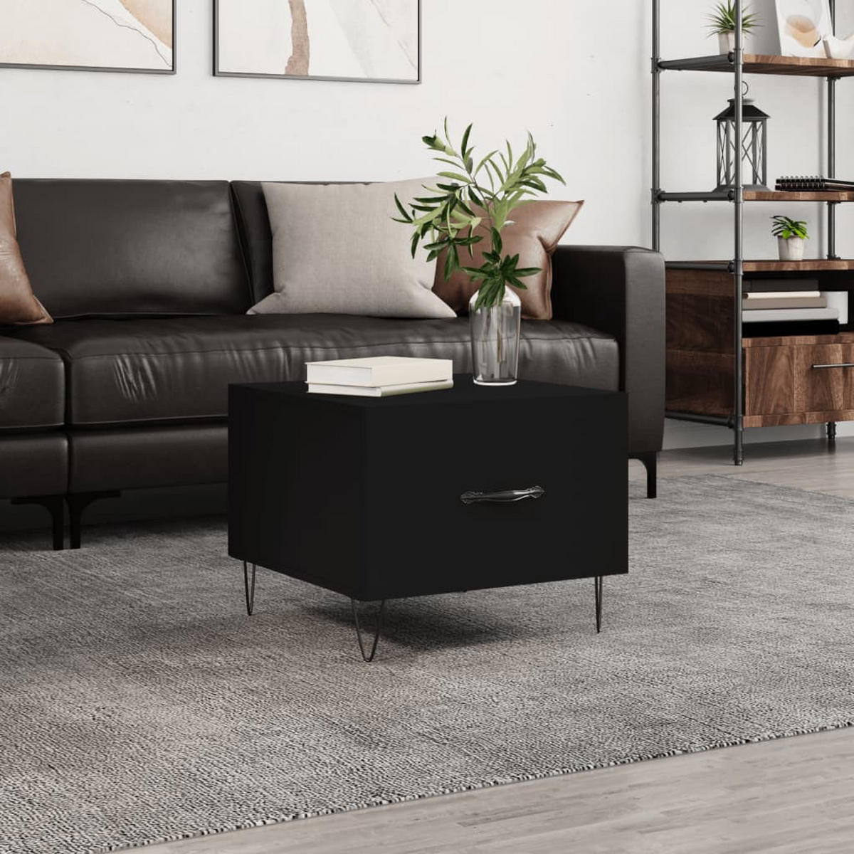 COUCHTISCH Schwarz 50x50x40 cm Holzwerkstoff - Schwarz, Holzwerkstoff (50/50/40cm) - furnicato