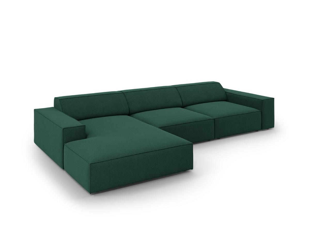 ECKSOFA links Jodie aus strukturiertem Stoff grün 4 Sitzplätze - Grün, Textil (166/284cm) - Micadoni