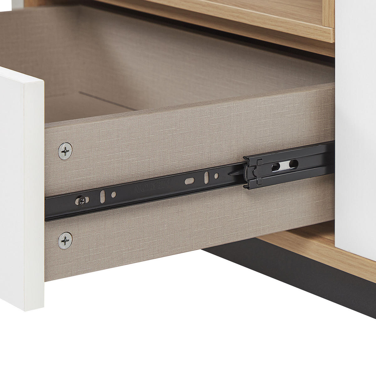 TV-MÖBEL Hellbraun, Weiß, Schwarz ITACA 40/163/50 cm - Hellbraun, Holzwerkstoff (163/50/40cm) - Beliani