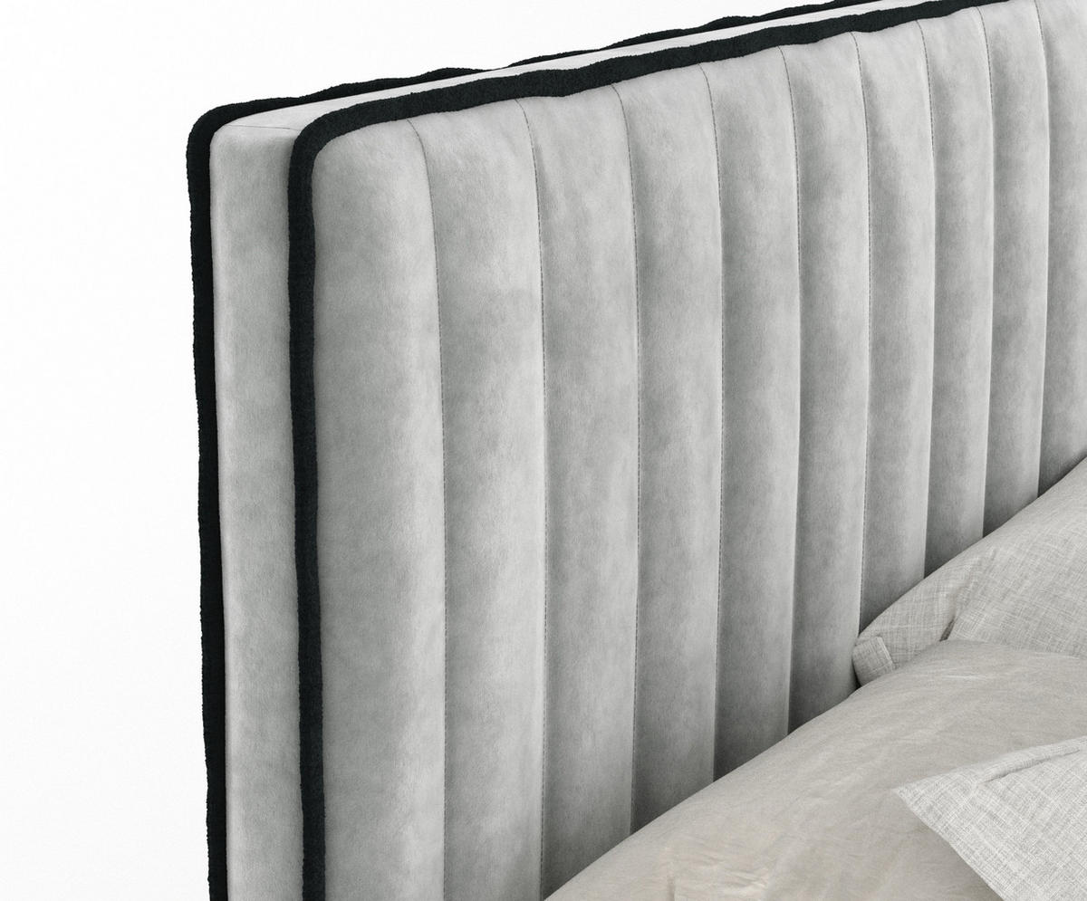 BOXSPRINGBETT Nocturne Hellgrau 180/200 cm - Hellgrau/Schwarz, Holz/Holzwerkstoff (180/200cm) - Maison de Reve