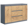 KOMMODE 120 Anthracite & Lancelot 120x39x78,5 cm - Anthrazit/Eschefarben, Holzwerkstoff (120/78.5/39cm) - Mobelsta