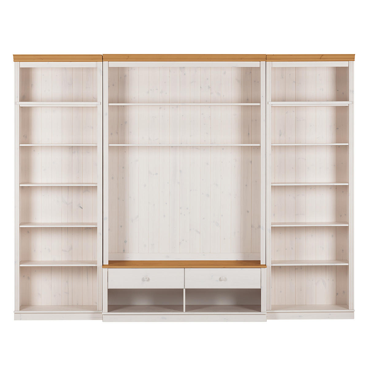 WOHWAND - Kiefer massiv - Typ A - Weiß, Holz (288/223/45cm) - home24