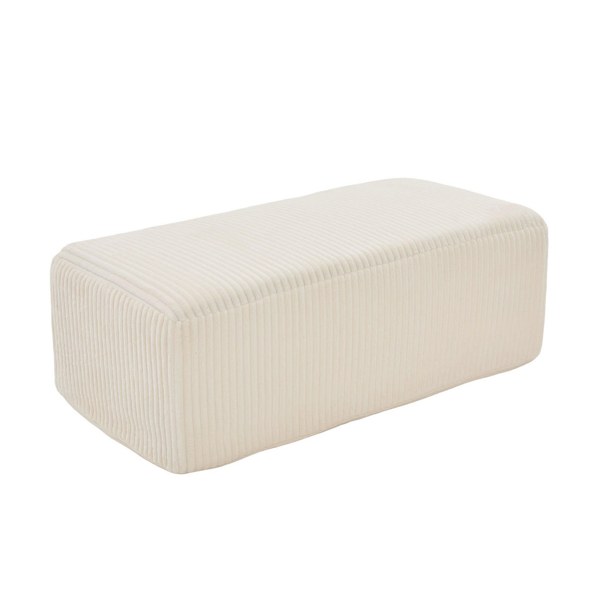 SESSEL 147/110/67 cm aus Cord mit Fußhocker – bis 200 kg belastbar - Beige, Textil (147/67/110cm) - BEAOK