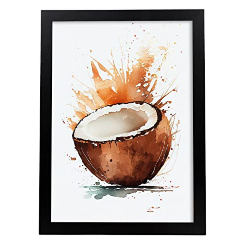 POSTER Vollfarbiges Kokosnuss 1 . A4 Rahmenlos - Klar, Papier (29.7/5/21cm) - Nacnic