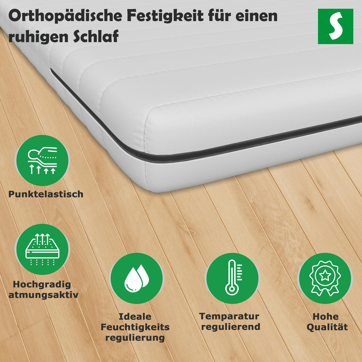 KALTSCHAUMMATRATZE – Wendematratze H2/H3 mit abnehmbarem Bezug 60x120 cm - Weiß, Textil (60/120cm) - Schlaftroll