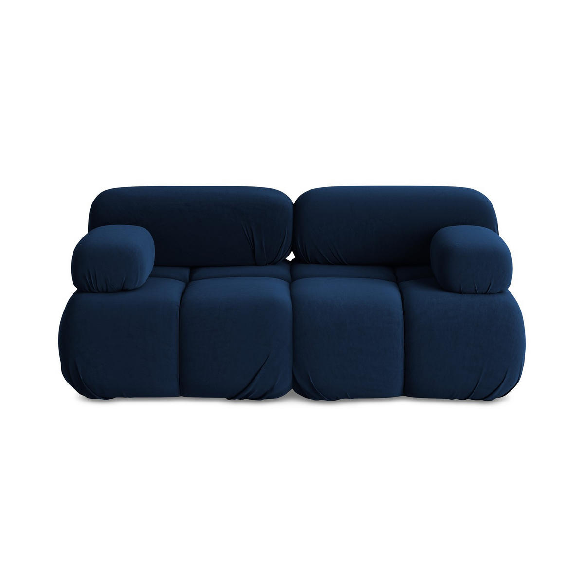 2-SITZER-SOFA Samt Stoff Blau - Blau/Schwarz, Kunststoff/Textil (190/70/96cm) - LaMiaSofa