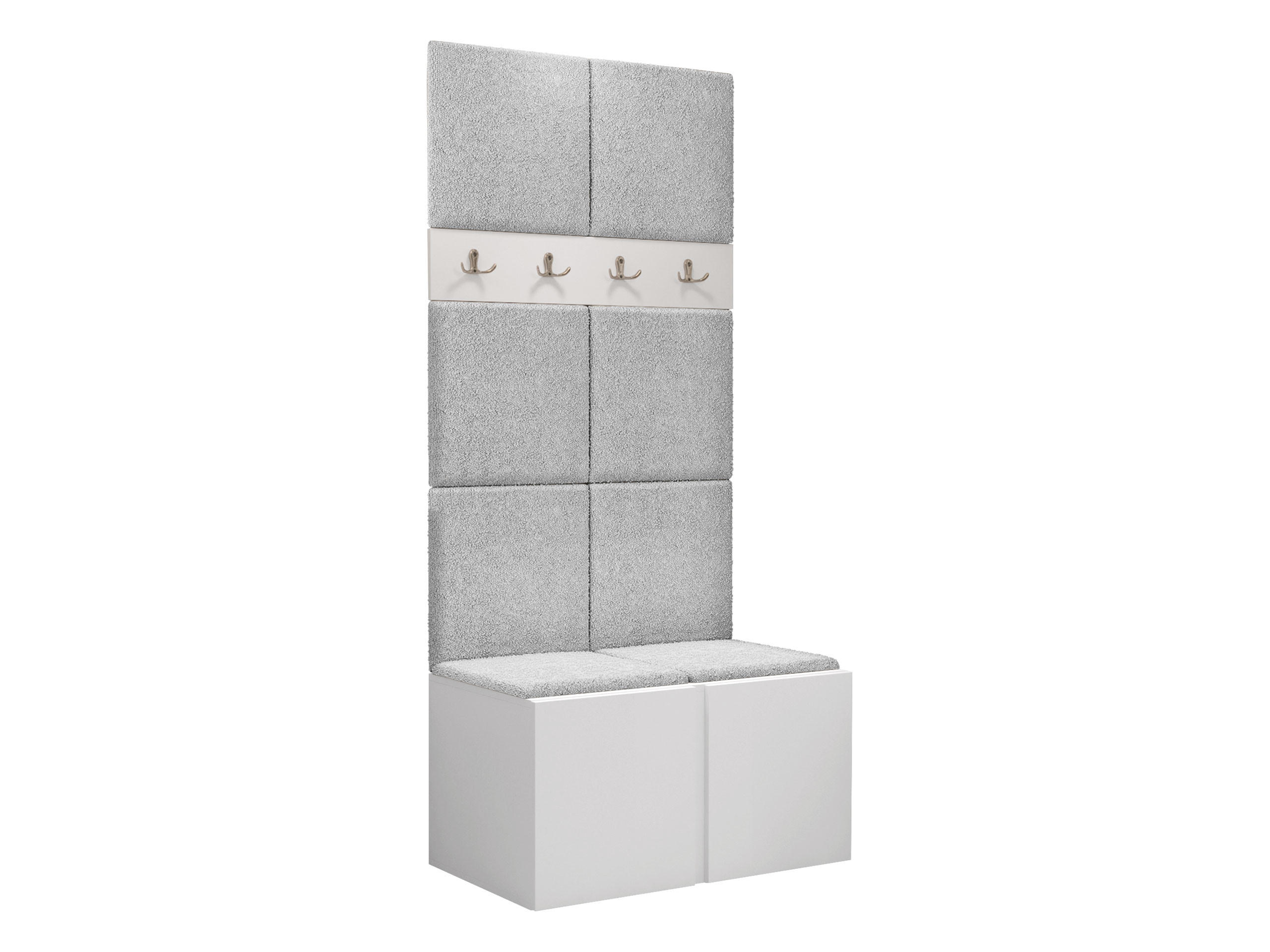 GARDEROBEN-SET Orion IV - Hellgrau/Weiß, Holzwerkstoff/Kunststoff (84/186/46cm) - MIRJAN24