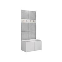 GARDEROBEN-SET Orion IV - Hellgrau/Weiß, Holzwerkstoff/Kunststoff (84/186/46cm) - MIRJAN24