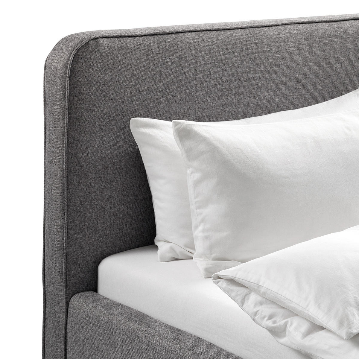 POLSTERBETT - Grau, Textil (180/200cm) - home24